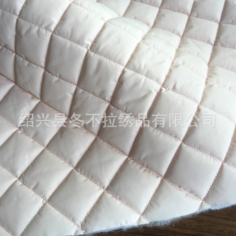 电脑多针绣花加工 专业绗绣夹绵 菱形格绗缝来料定制服装绗棉面料