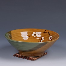 陶瓷餐具日式復古手繪土陶碗粗陶餐具飯店隔熱陶瓷拉面碗8寸批發