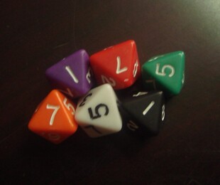 8-sided acrylic digital dice multi-sided color table game life calculator magic card props