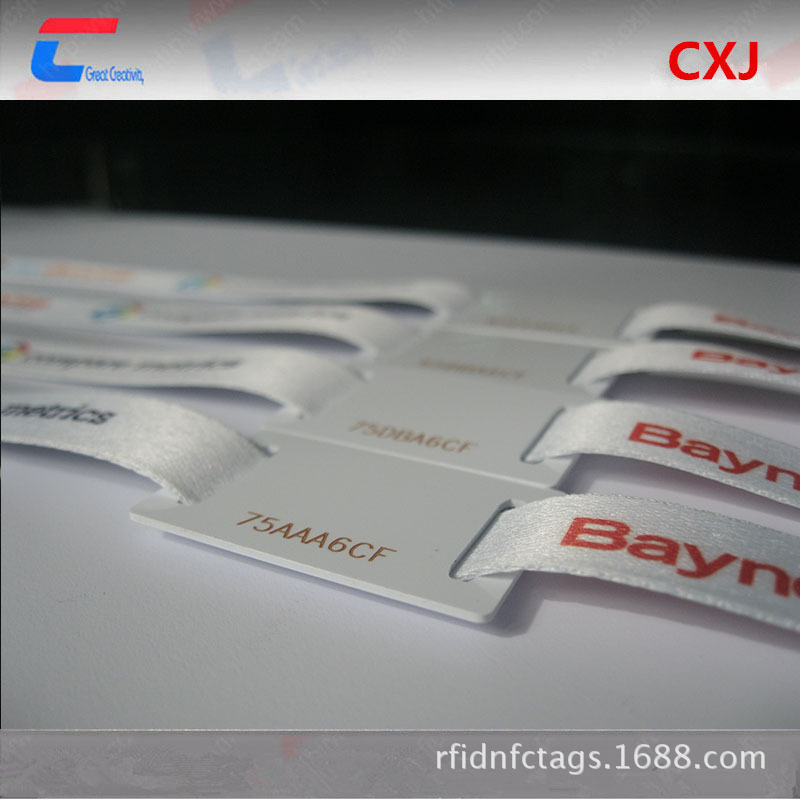 一次性RFID智能织唛手腕带，NFC 213高频芯片编织腕带