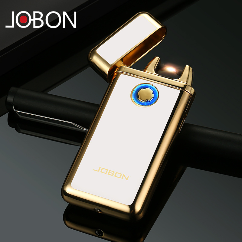 jobon中邦usb电弧充电打火机超薄感应电子点烟器刻字定制男士礼物