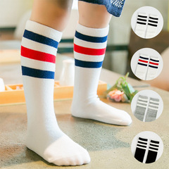 Children's high socks, three-bar baby cute Korean style socks, versatile and trendy cotton socks for boys and girls, mid-calf socks wholesale