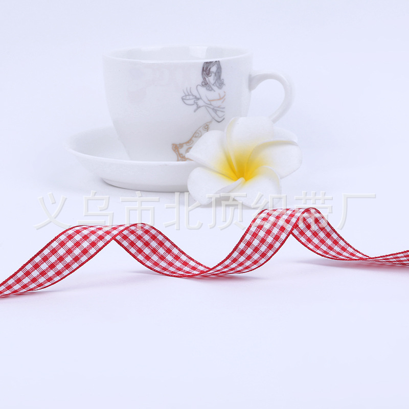 En stock al por mayor Plaid cinta pastoral estilo hecho a mano accesorios para el cabello cinta flor caja de regalo embalaje cinta arco Accesorios