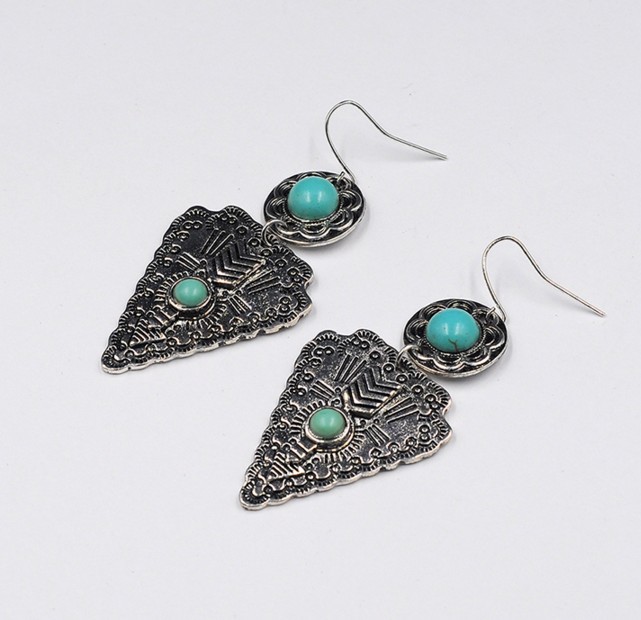 批发采购耳钉-饰品欧美时尚夸张个性复古松石