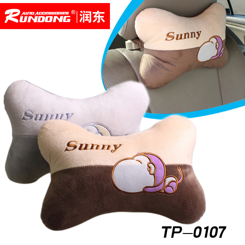 冬季絨毛汽車(chē)骨頭枕 卡通汽車(chē)頭枕猴子靠枕汽車(chē)用品 單只 TP-0107