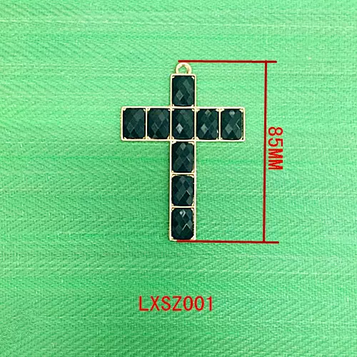 钻石十字架吊坠配件 锌合金十字架吊坠  DIY饰品配件