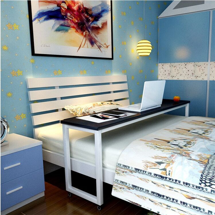 多功能跨床电脑桌 可移动双人电脑桌笔记本床上桌 懒人床边桌批发|ms