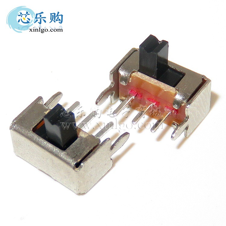 SK-12D07 SK12D07GV3 二档三脚 1P2T 弯脚插件 拨动开关 零售