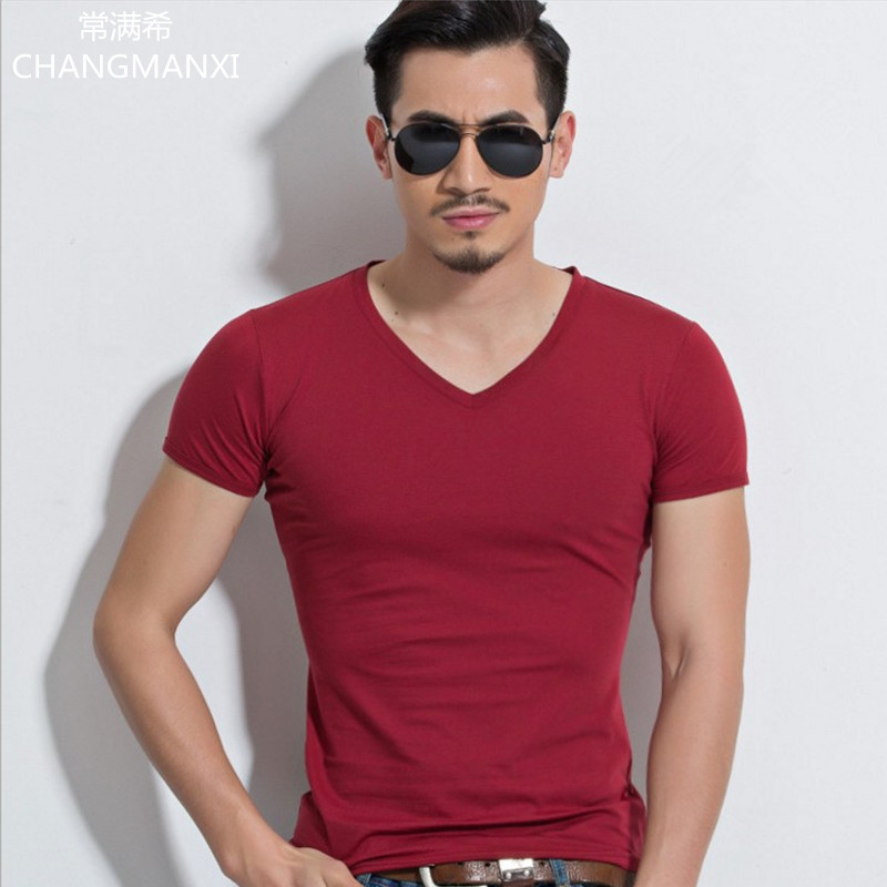 男士短袖t恤圓領純色打底衫緊身白色半袖修身黑色休閑運動體恤