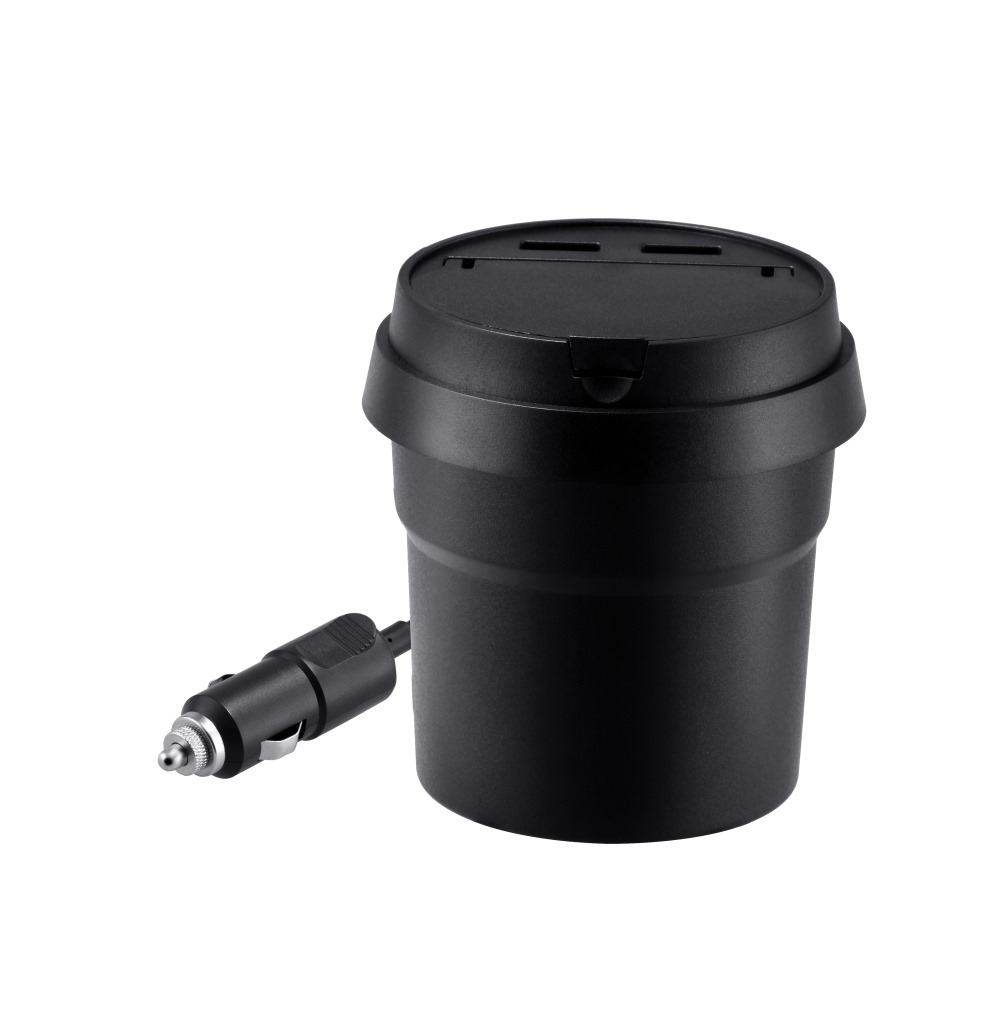 杯式一拖二点烟器双USB烟灰缸车载小储物罐方便实用厂家直销