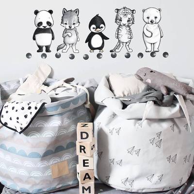 【現貨】ins款彩色半月紙飛機提手可站立帆布收納袋