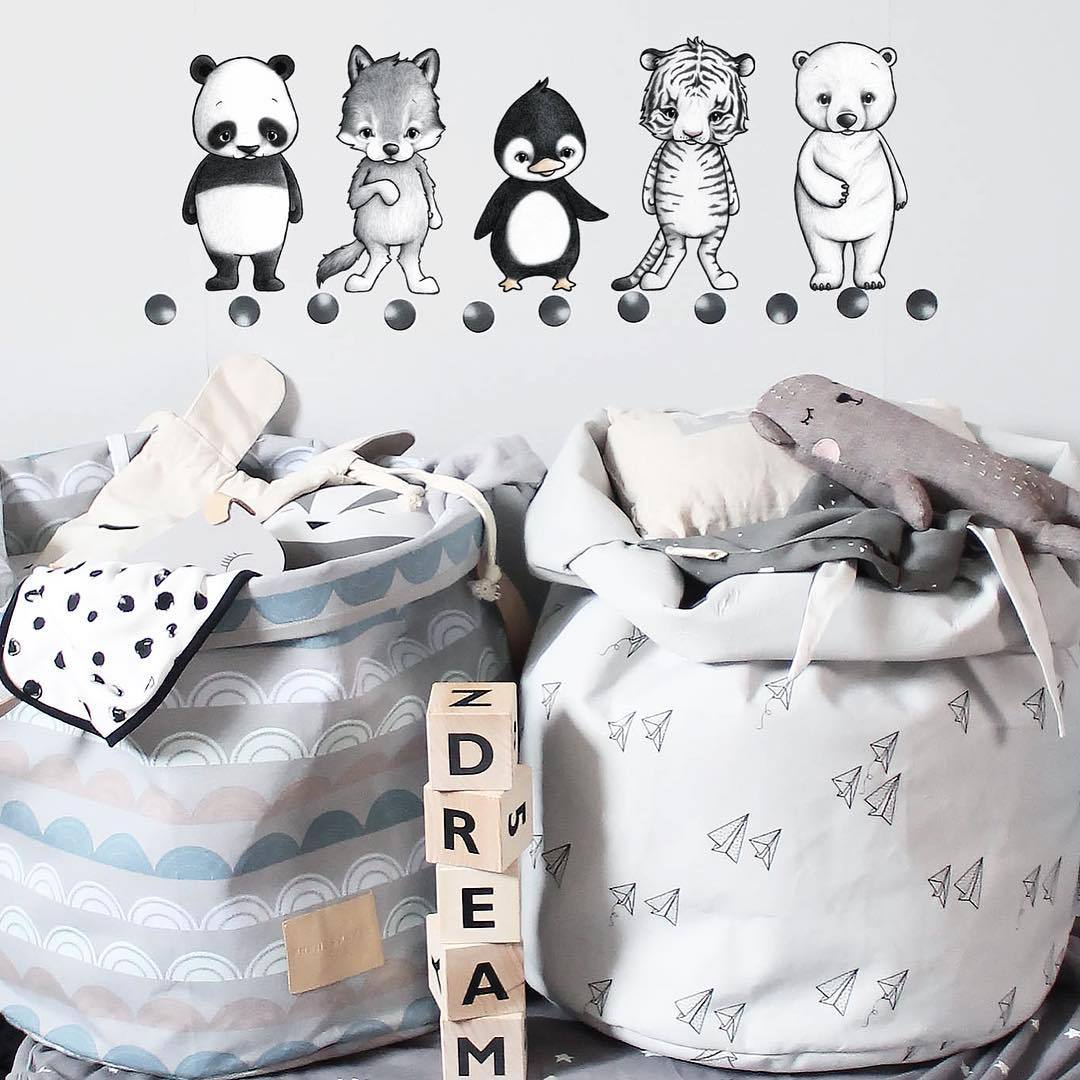 【現貨】ins款彩色半月紙飛機提手可站立帆布收納袋