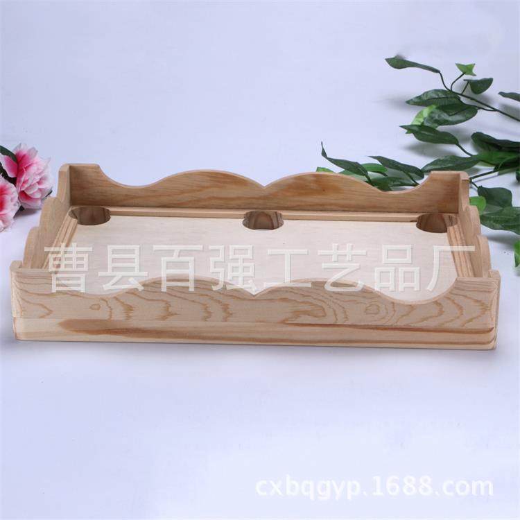 厂家批发款实木托盘 酒店咖啡店面包店实用木制托盘