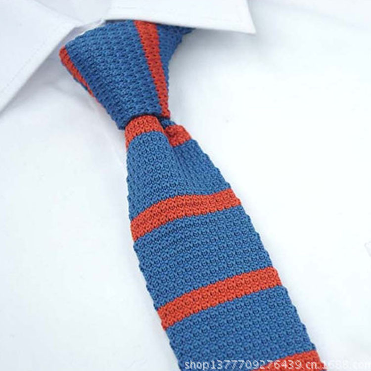 Fresh and Distinctive Nuoyi Striped Tie Spot Korean Knitted Tie Polyester Jacquard Flat Tie