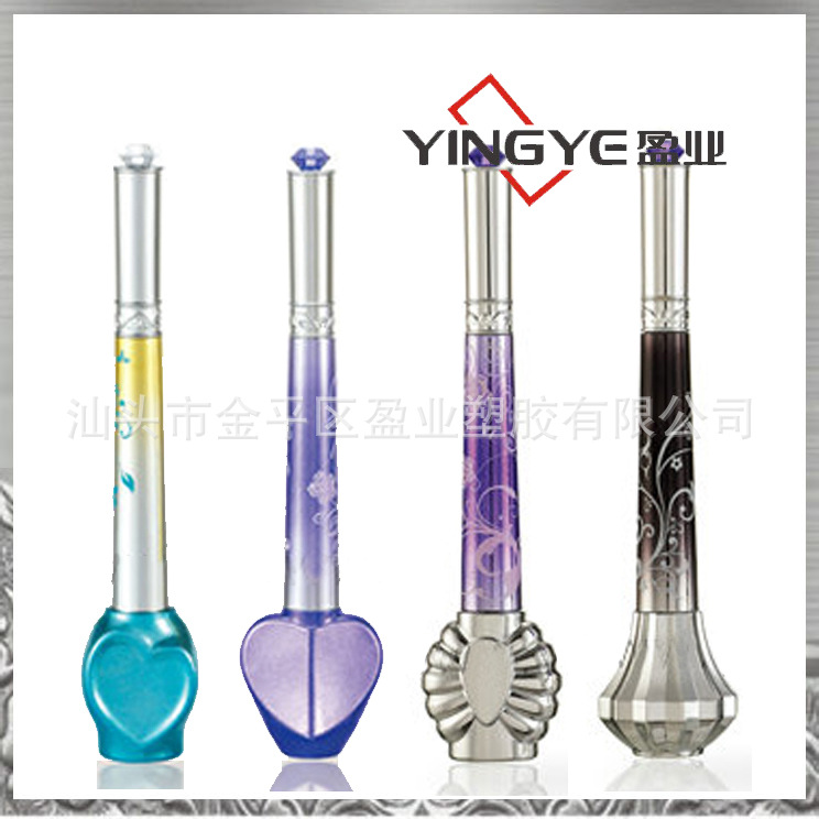 厂家直销化妆品包材，喷镀渐变色双头两用眼线液塑料空管包材