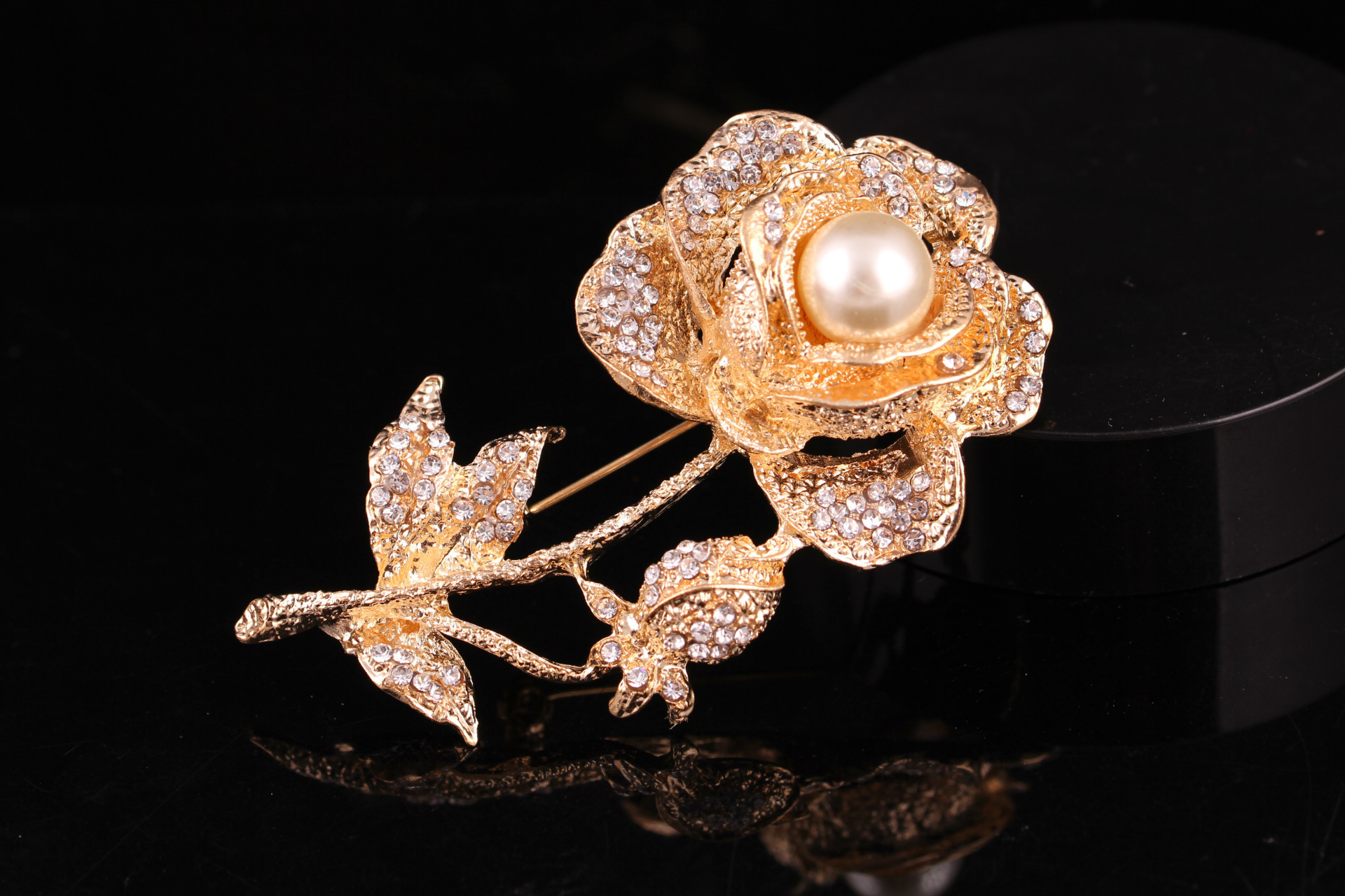 Broche en strass et perles de grande taille, style rétro coréen, boucle de corsage, accessoires pour femmes_voghion.com