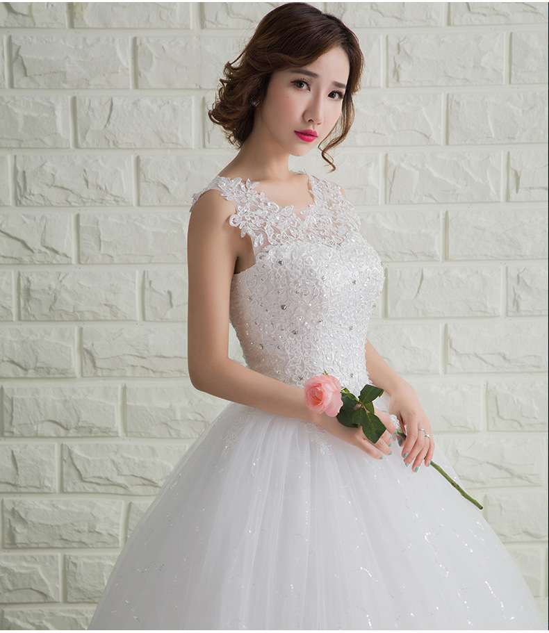 2025 New Wedding Dress Bride Wedding Floor-Length Shoulder Wedding Dress Tube Top Korean Slim Large Size Casual