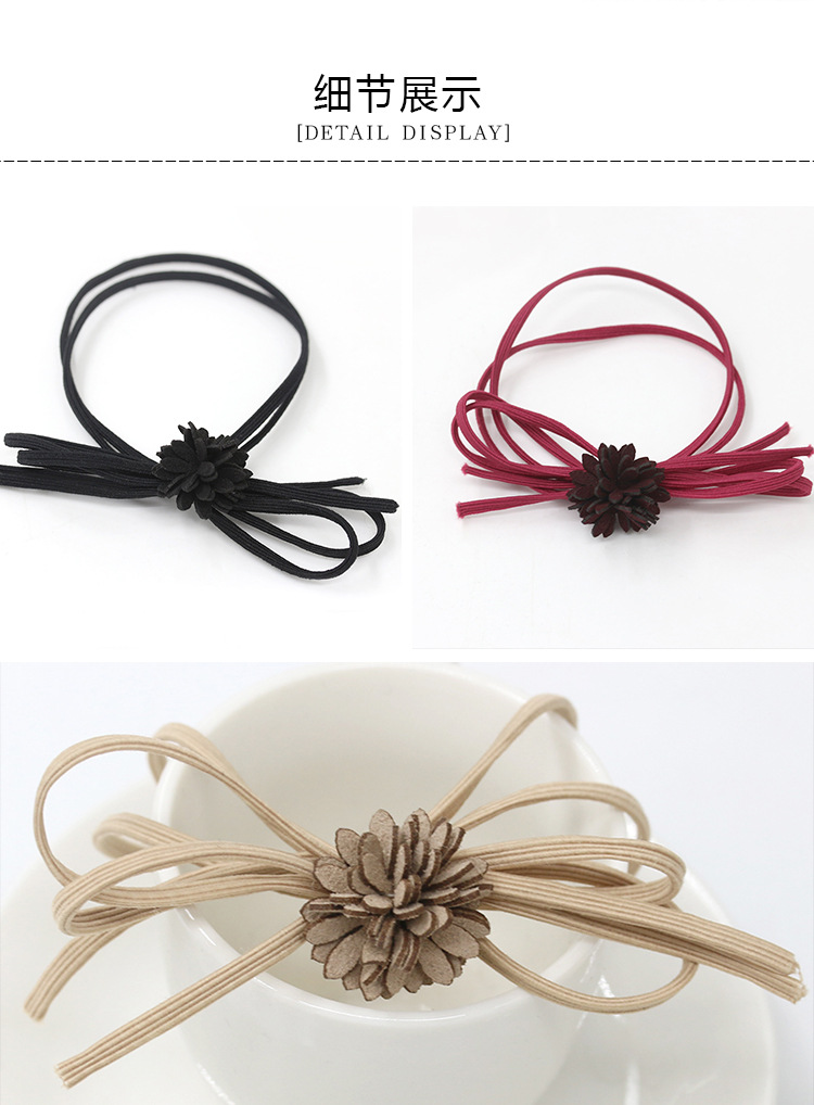 Handmade Bow Flower Hair Rope High Elastic Rubber Band Hair Ring Hair Accessories Headdress Wholesale display picture 6
