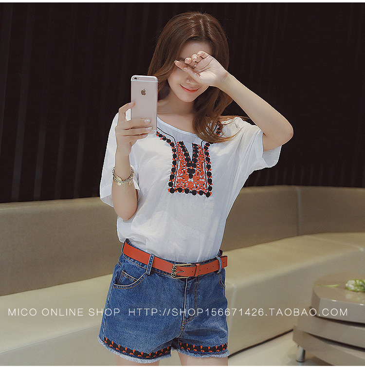 送腰帶牛仔短褲_30