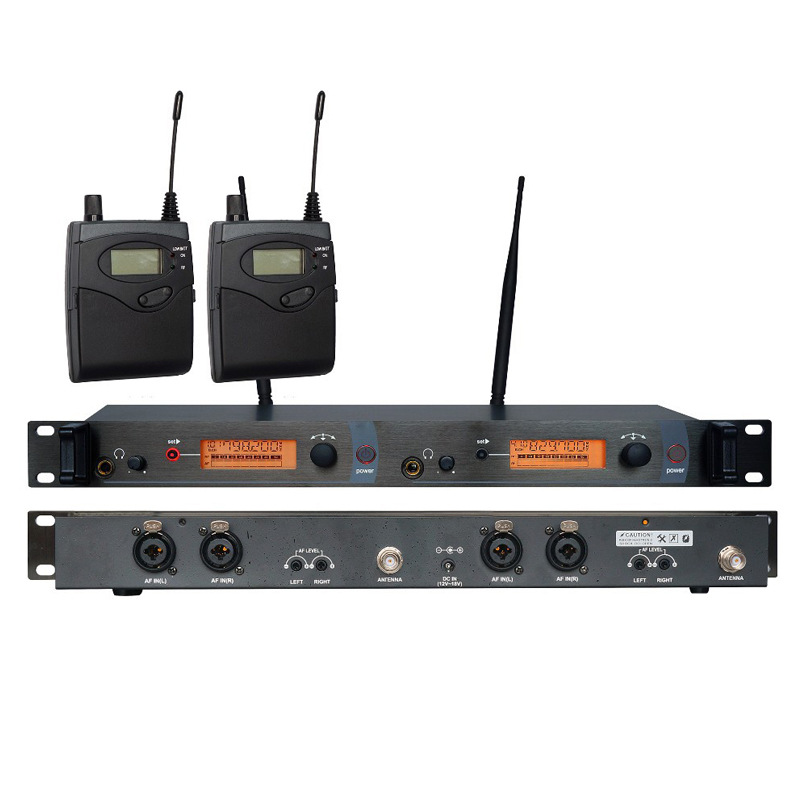 一拖二入耳式双通道发射无线监听系统舞台无线返听同声演绎系统