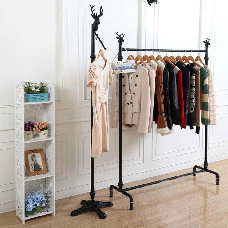 Iron art Water pipe clothing coat hanger Deer couture Display rack Floor type Pendant clothing Island shelf Can be customized