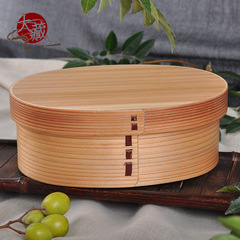 中號單層白色便當盒木質飯盒 實木環保日本料理餐盒廠家直銷批發