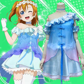 Cosplay动漫服装 Love Live 蓝纱款打歌服 高坂穗乃果cos服公主裙
