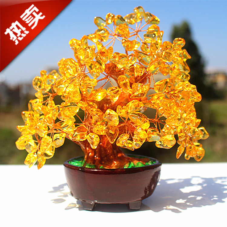天然水晶树摇钱树 饰品批发 DIY|ru