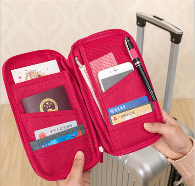 旅行護照包大容量卡包多功能手提證件收納包長款機票夾定制logo