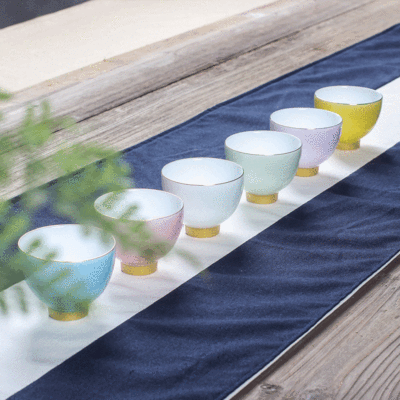 彩虹之戀描金個人杯品茗杯 功夫茶具 六色單杯主人杯 廠家直銷