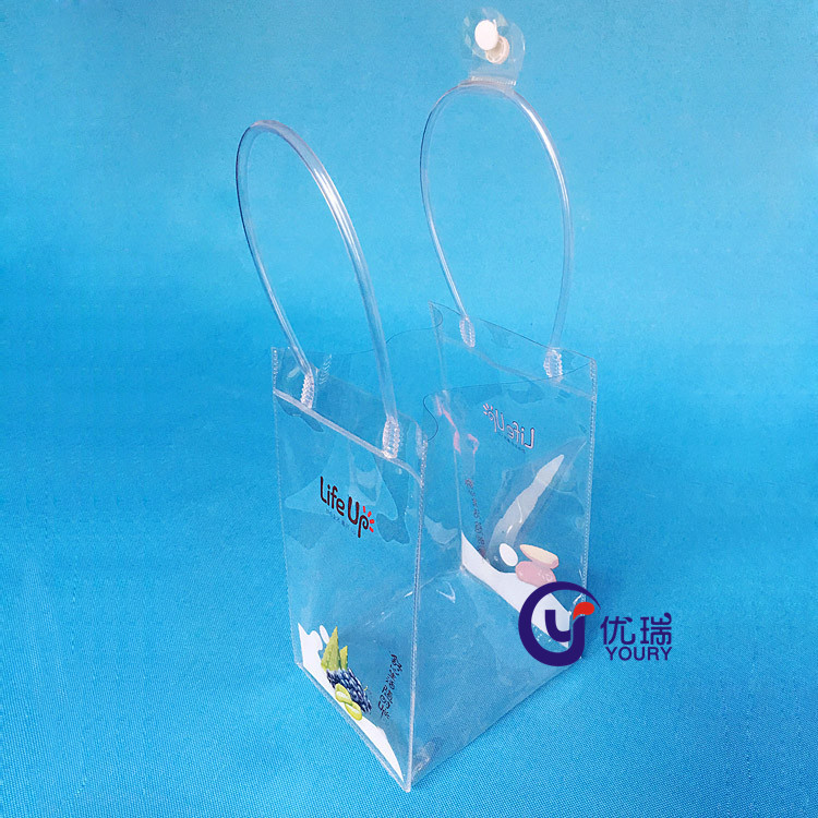 高档透明PVC礼品手提袋 彩印PVC食品购物袋 PVC手提牛