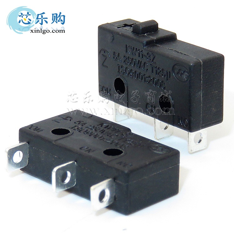 微动开关 3脚 5A 250VAC 无柄直脚 按键开关 行程 限位开关 024-1