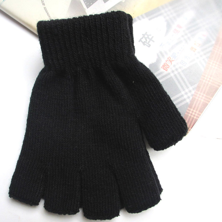 Guantes de Invierno Cálidos de Medio Dedo al por Mayor del Fabricante, Guantes de Punto sin Dedos para Hombre, Guantes Unisex para Aprender Informática con Diseño de Medio Dedo