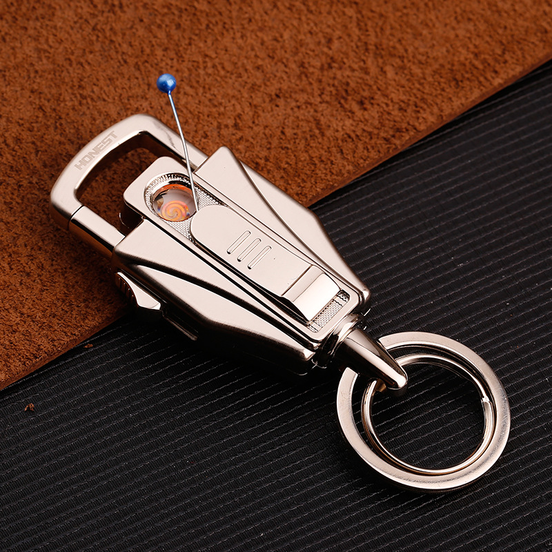 Rechargeable Electric Car Key Ring Keychain Lighter V2 Metal Silver eBay