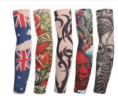 Factory wholesale outdoor tattoo sleeve tattoo arm sleeve big flower arm sunscreen UV protection cycling sleeve