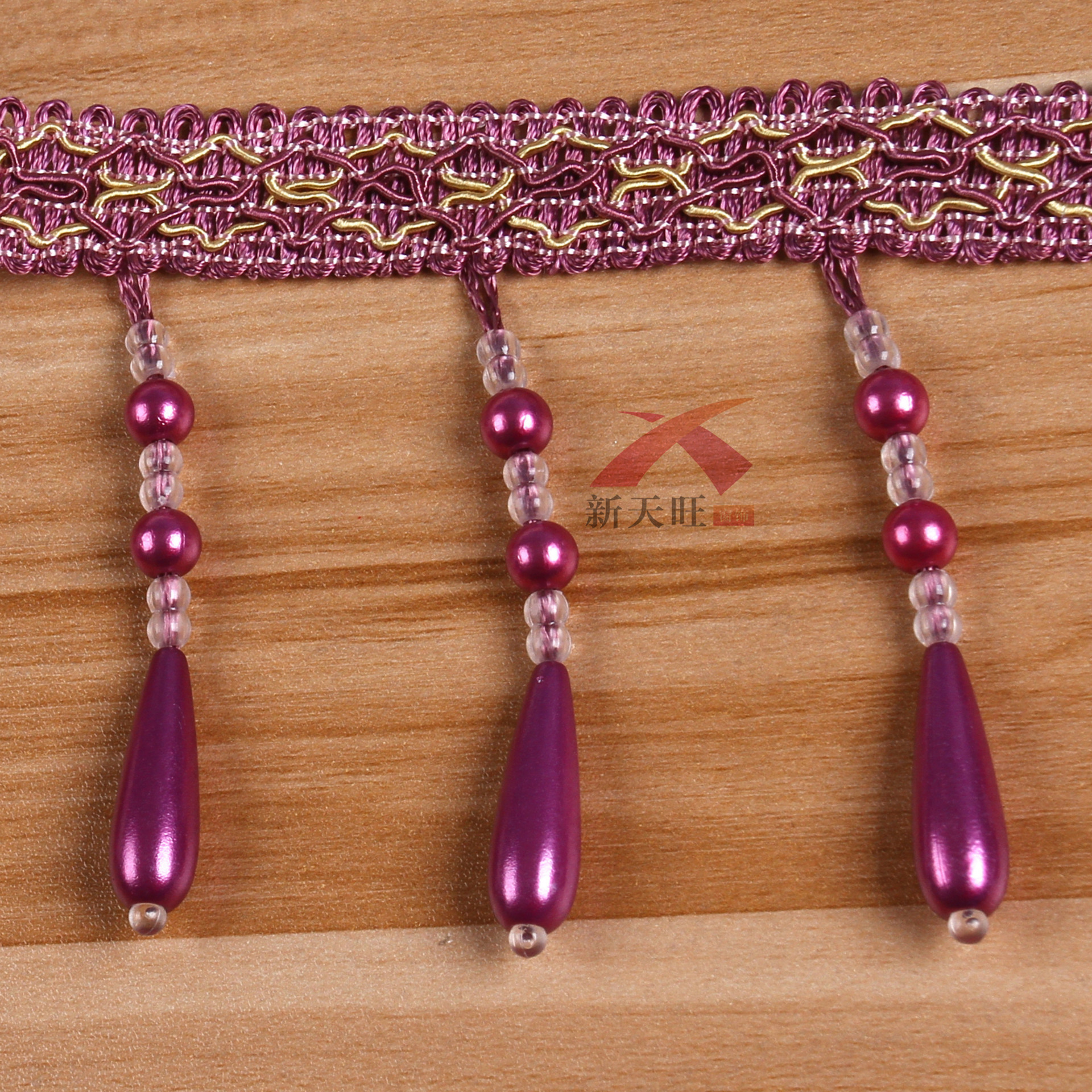 厂家直销 新款高档水晶珍珠花边 加密珠子花边 厂价批发