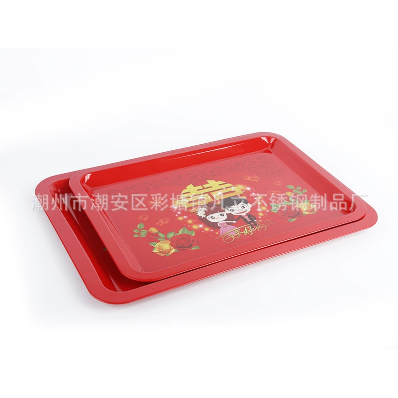 Manufacturers supply Macau Iron Hi celebrate red disk double happy red square festive wedding red pallet