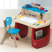 美國Step2原裝進口玩具 兒童家具 幼兒園學習桌椅組合 豪華書畫桌