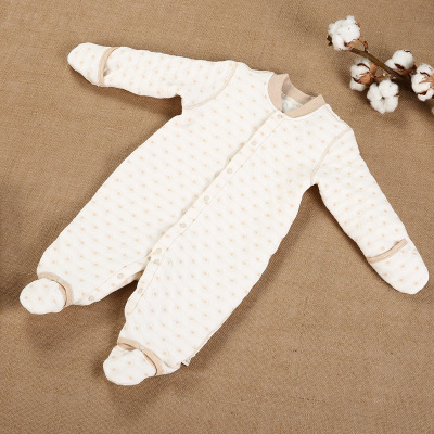 Children's clothing winter Infant clothes one-piece garment Romper Natural colored cotton keep warm thickening Hand and foot Baby jumpsuit