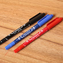 廠家直銷記號筆小雙頭 黑紅藍色馬克筆 水性大頭快遞筆墨水多順滑