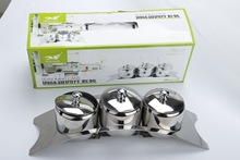 304不锈钢调味盅 调味盅三件套 不锈钢酒店用品   厨房用品