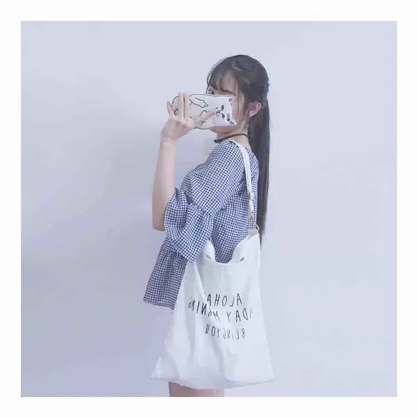 Personality tide canvas bag small fresh art canvas bag a generation of hair