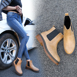 Демисезонные короткие сапоги в английском стиле, европейский стиль, на резинке