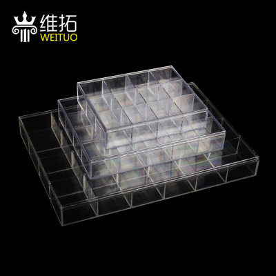 Jewelry box transparent Acrylic Multi-grid Small lattice parts Bamboo Necklace Ear Studs Ring Earrings Jewelry storage box