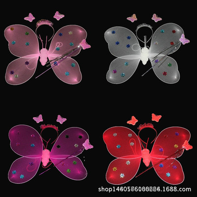 monolayer butterfly wing Three-piece Suite Sixty-one Children Show props Manufactor Direct selling monolayer Angel wings