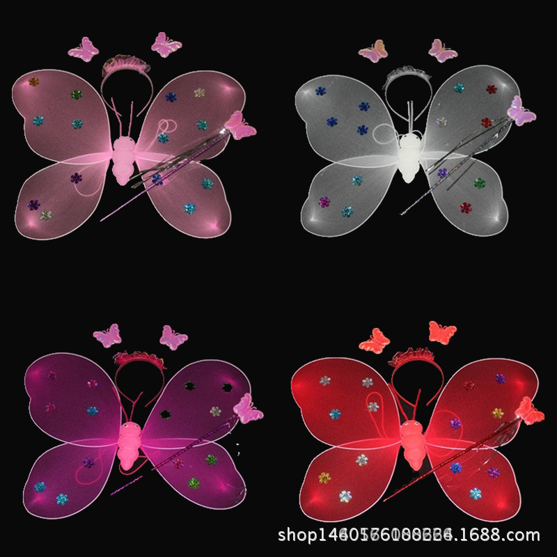 monolayer butterfly wing Three-piece Suite Sixty-one Children Show props Manufactor Direct selling monolayer Angel wings