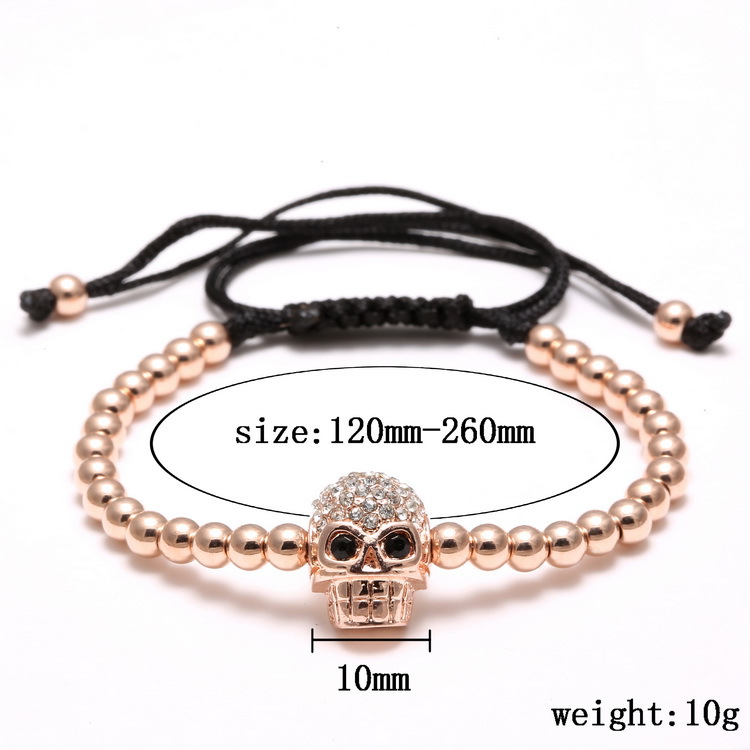 Fashion Skull Copper Plating Zircon Bracelets 1 Piece