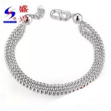 盛兴纯银批发 S990纯银手链 韩版时尚幸运星手链 时转运珠女手链