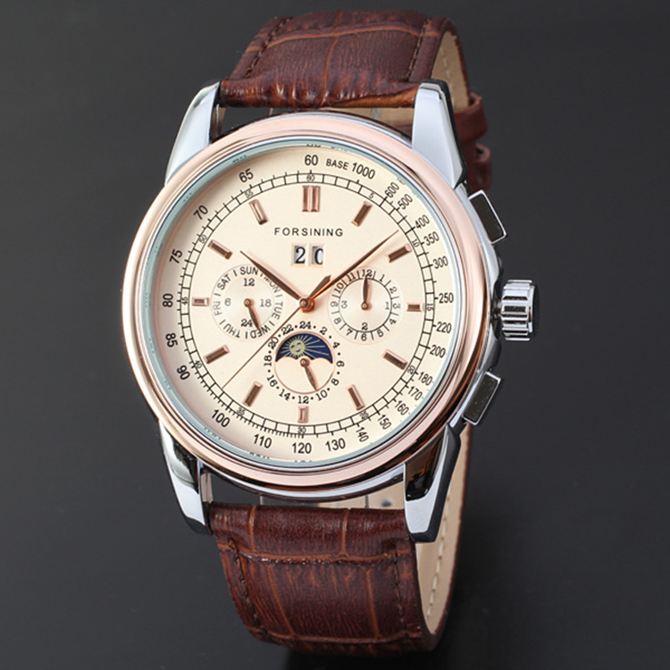 Forsining Mechanical Watch For Men With Calendar And Solar Power_voghion.com