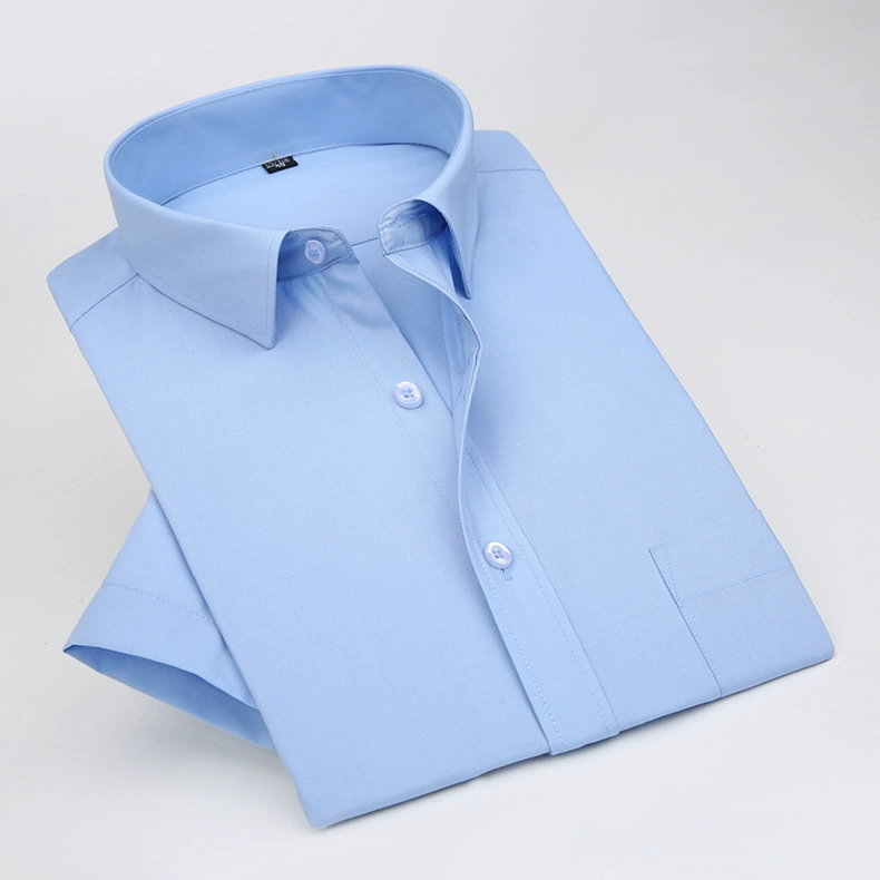 Новые летние мужские рубашки с короткими рукавами, профессиональные мужские рабочие рубашки, деловые мужские свободные однотонные рабочие рубашки